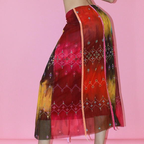 Vintage Dresses & Skirts - Vtg y2k West End Boho Hippie Patchwork Maxi Skirt